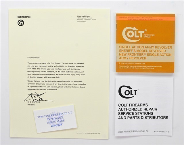 Colt SAA Manual, Repair Stations List + 1978-img-0