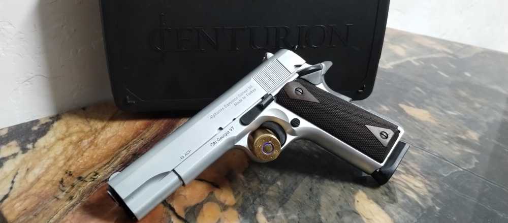Century Arms Centurion 11 1911 .45 ACP 5" 8rd, Chrome NEW IN CASE-img-1
