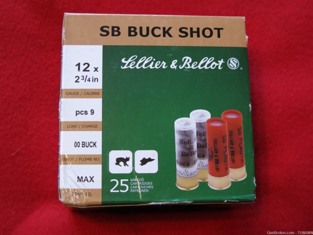 Sellier & Bellot 12 Ga 00 Buck Shot 9 Pellet 2 3/4"  1200 FPS 25 Rounds    -img-4
