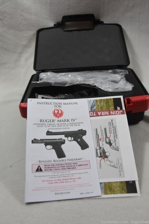 RUGER MARK IV 22/45 22 LR 5.5" 10-RD PISTOL Brand New in Durable Case-img-0