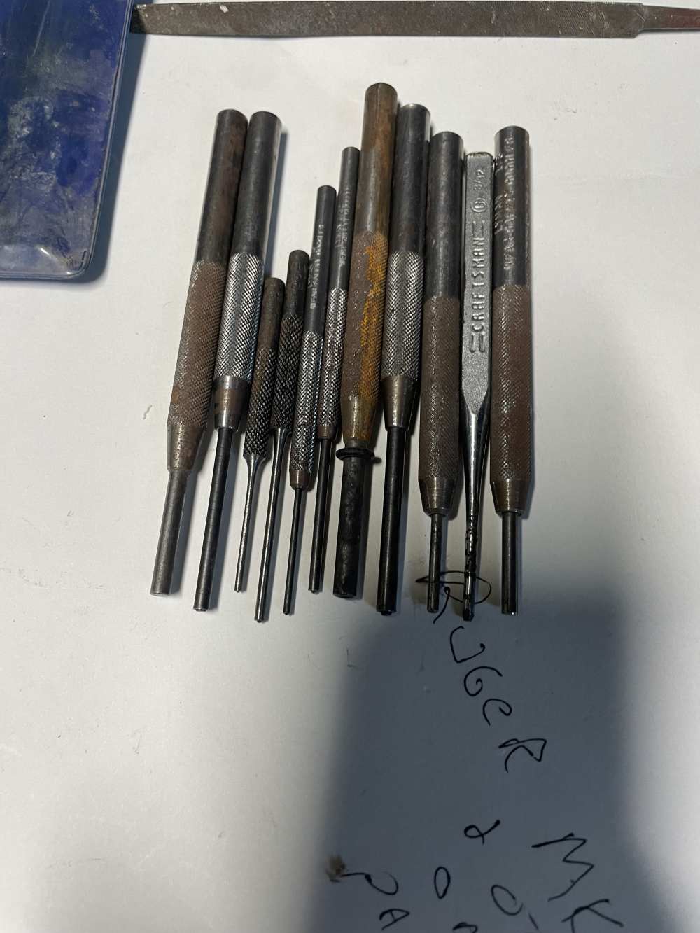 Lyman gun punches. 10. +1 craftsman. & 2 files. -img-0