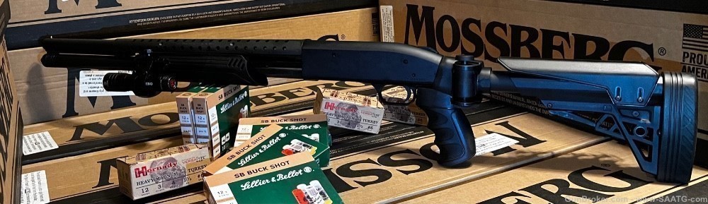 Mossberg Tactical Defense Riot Assault 12ga Shotgun BLACK Side Fold Stock-img-0