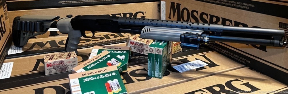 Mossberg Tactical Defense Riot Assault 12ga Shotgun FDE Side Folding Stock-img-0