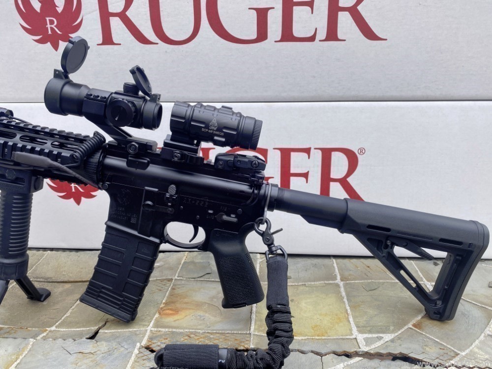 AR15 Ruger Tactical Pack AR556 RED/GREEN Dot GREEN LASER/LIGHT Magpul Stock-img-2