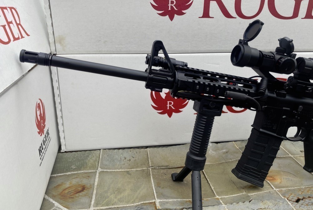 AR15 Ruger Tactical Pack AR556 RED/GREEN Dot GREEN LASER/LIGHT Magpul Stock-img-1