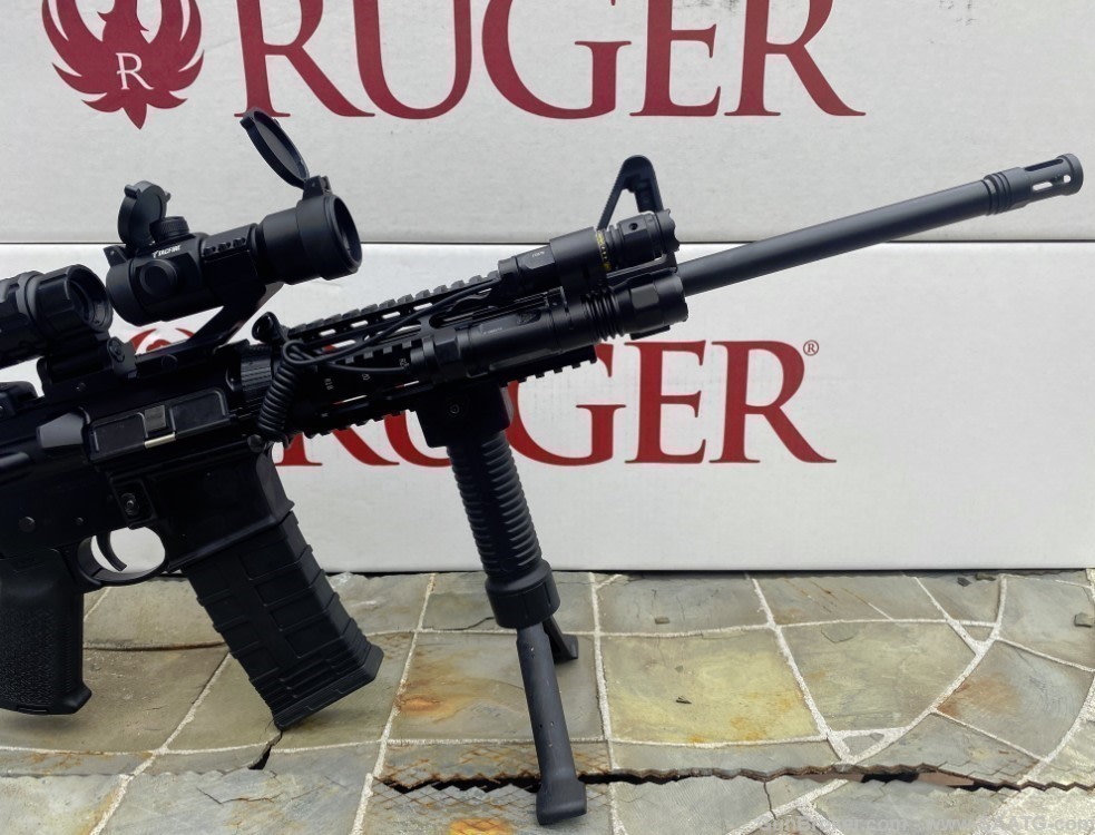 AR15 Ruger Tactical Pack AR556 RED/GREEN Dot GREEN LASER/LIGHT Magpul Stock-img-4