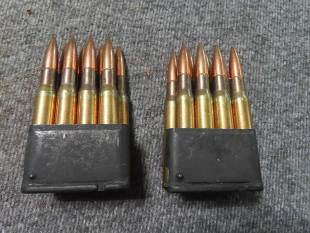 32 ROUNDS & (4) M1 GARAND EN BLOC CLIPS OF 30/06 AMMO-CLEAN-img-6