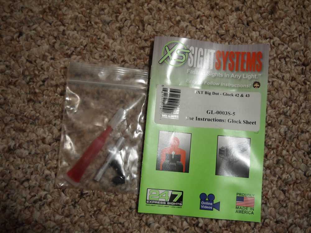 XS Sight Systems DXT Big Dot Glock 42 & 43 Night Sights-img-0