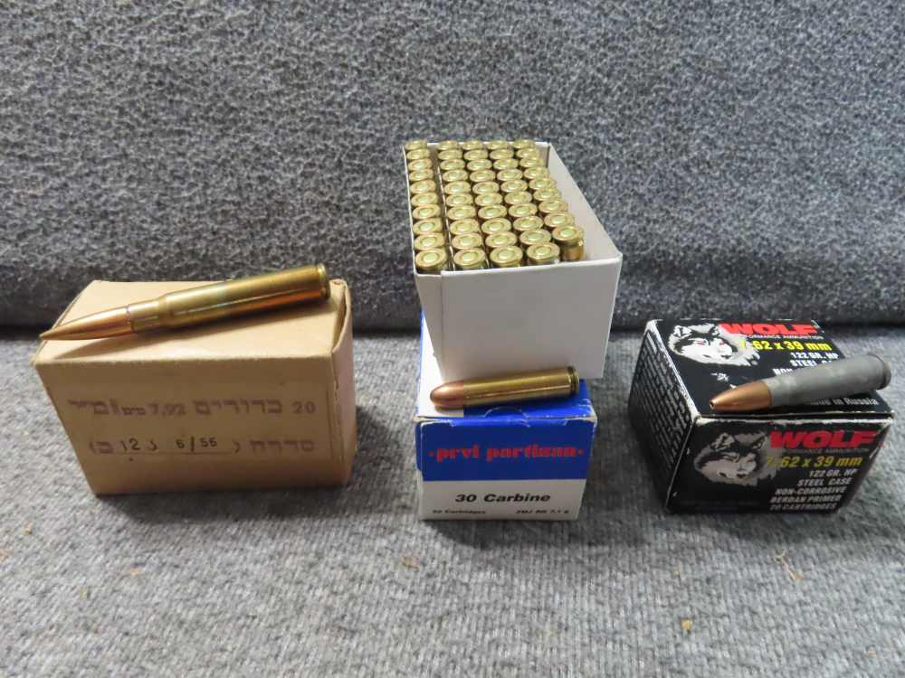 PPU .30 CARBINE, WOLF 7.62x39 AND ISRAELI MADE 8mm MAUSER AMMUNITION-img-0