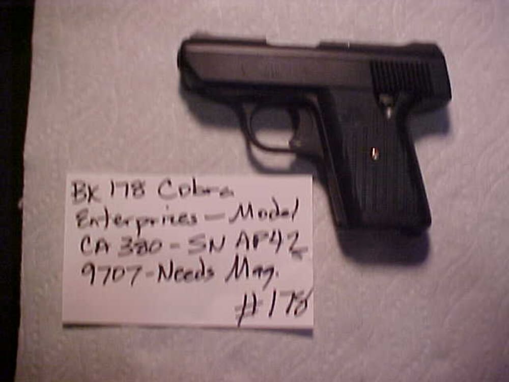  Item # 178 - Cobra Enterprises - CA380 - 380 ACP - SN# AP429707-img-0