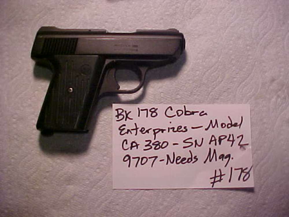  Item # 178 - Cobra Enterprises - CA380 - 380 ACP - SN# AP429707-img-1