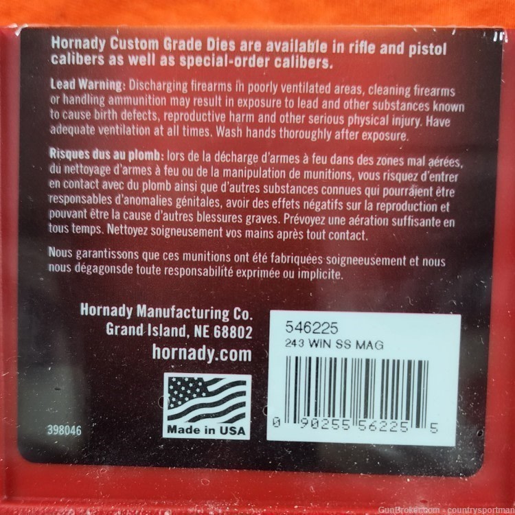 Hornady Reloading Dies Caliber 243 WIN SS MAG, Series I, Item# 546225-img-2