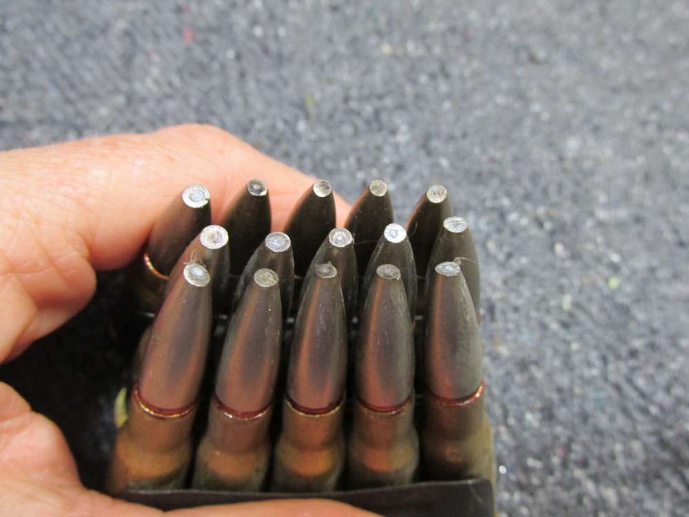 15 ROUNDS FRENCH 8mm LEBEL AMMO AND 3 ORIGINAL CLIPS, 1949 DATES-img-3