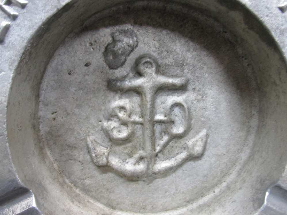 WWII ERA U.S. NAVY SHIPBOARD MADE ASHTRAY; RESERVE DESTROYER SQUADRON-img-1