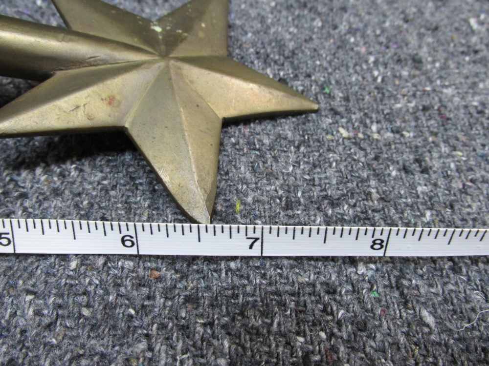 WWII ERA TRENCH TYPE MADE FLAG POLE TOPPER WITH STAR, 8 1/2" OVERALL-img-12