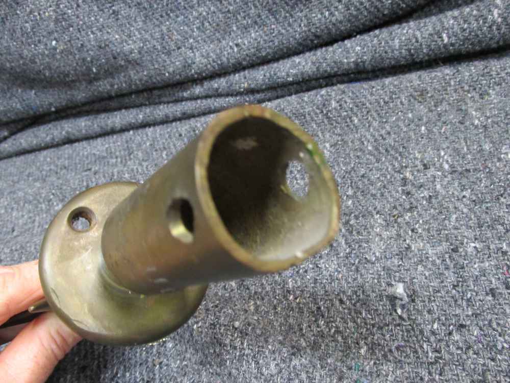 WWII ERA TRENCH TYPE MADE FLAG POLE TOPPER WITH STAR, 8 1/2" OVERALL-img-8