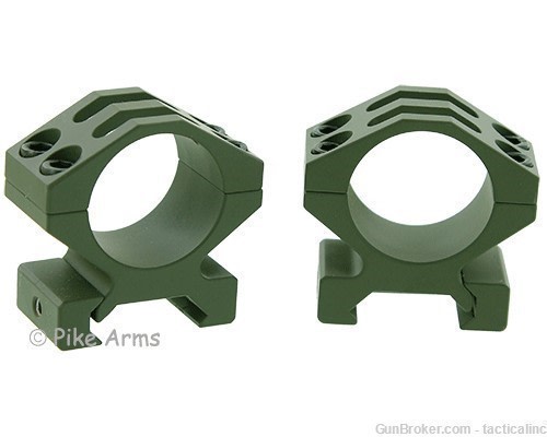 Pike Arms® Precision Billet Machined 1" Diameter Scope Rings - OD Green-img-0