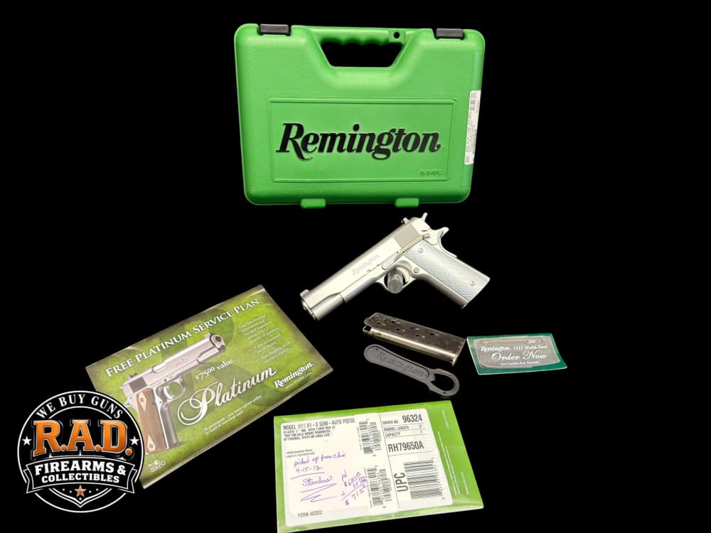 AWESOME, REMINGTON 1911 R1 STAINLESS .45 ACP ORIGINAL BOX & PAPERS -img-0