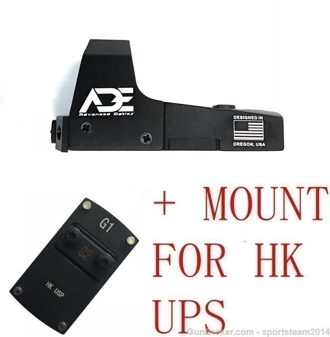 ADE RD3-006B GREEN Dot reflex Sight +G1 HK USP pistol mount-img-5