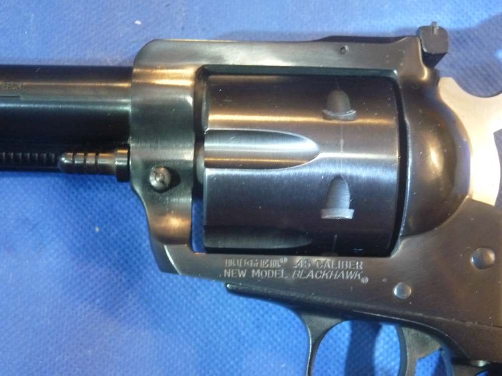 RUGER New Model BLACKHAWK Convertible.45 Colt and .45acp cylinders with Box-img-12
