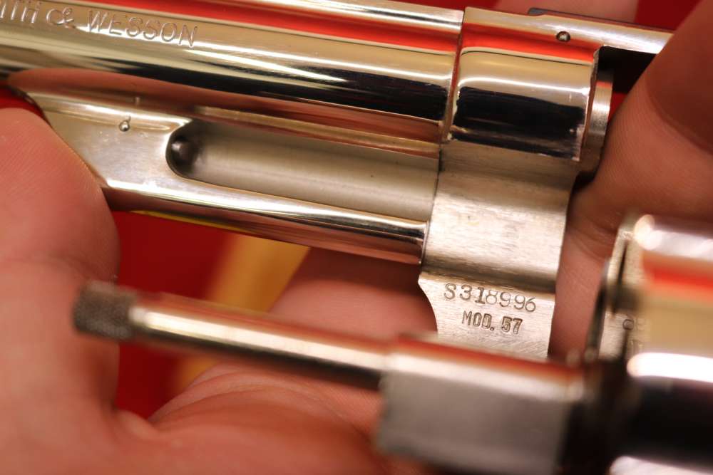 1969 Smith & Wesson 57 NO DASH ORIGINAL BRIGHT NICKEL S-Serial # 41 Magnum-img-16
