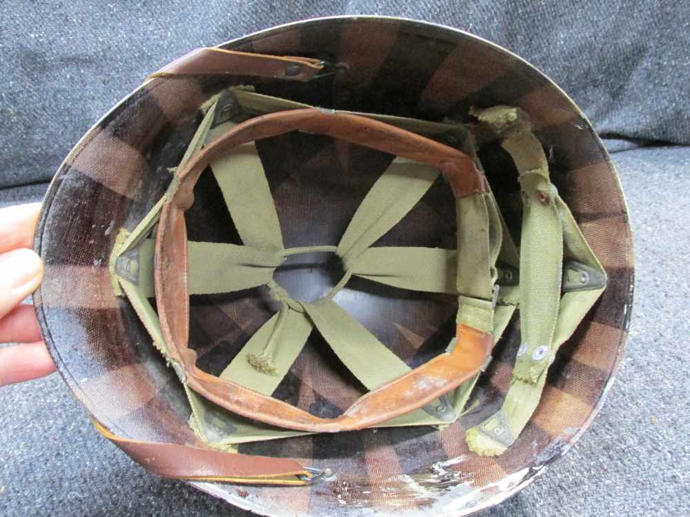 WWII USGI M1 HELMET LINER-10th MOUNTAIN DIVISION, NAMED TO LT.-img-7