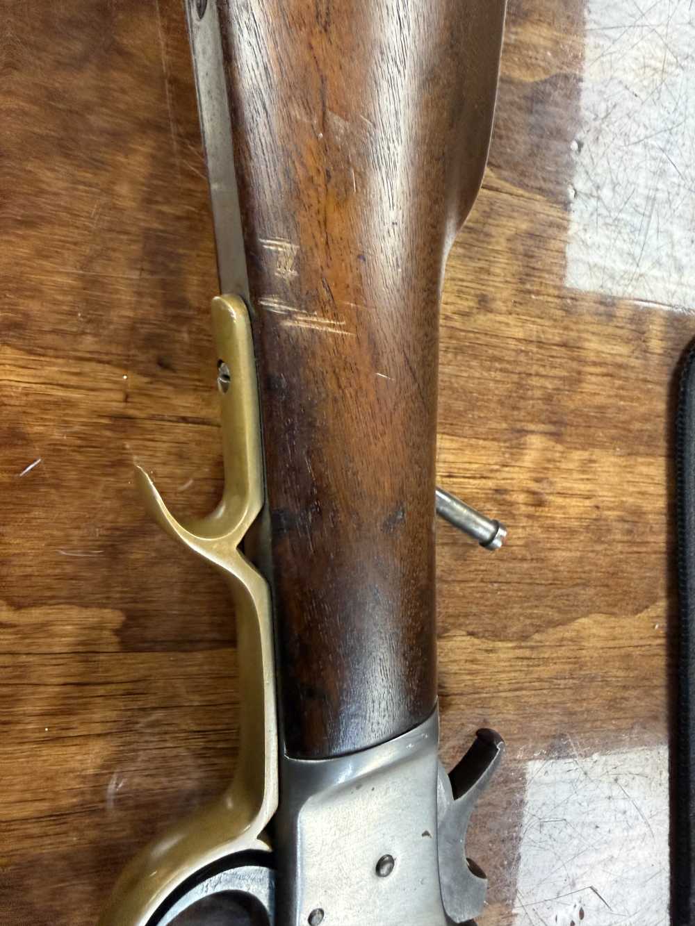 Rare Antique Frank Wesson Single shot 23” barrel .22 Hexagon barrel -img-45