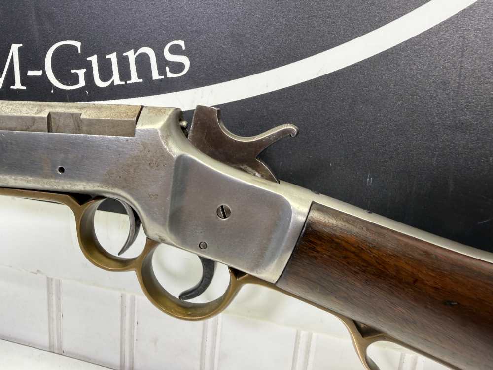 Rare Antique Frank Wesson Single shot 23” barrel .22 Hexagon barrel -img-6