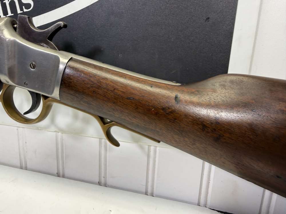 Rare Antique Frank Wesson Single shot 23” barrel .22 Hexagon barrel -img-10