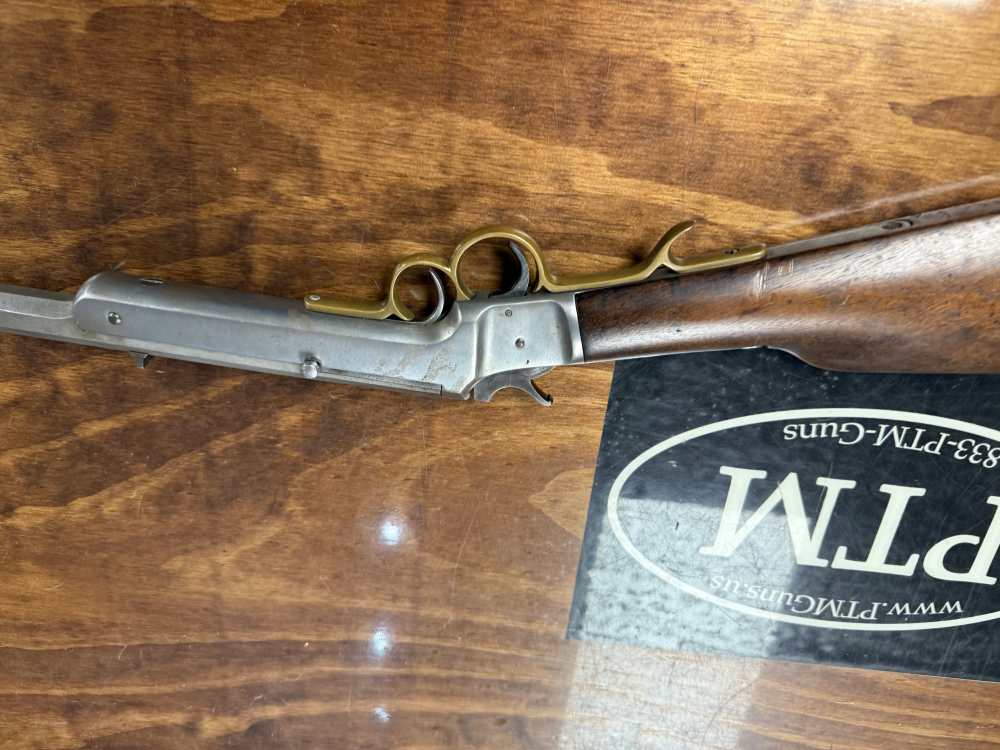 Rare Antique Frank Wesson Single shot 23” barrel .22 Hexagon barrel -img-4
