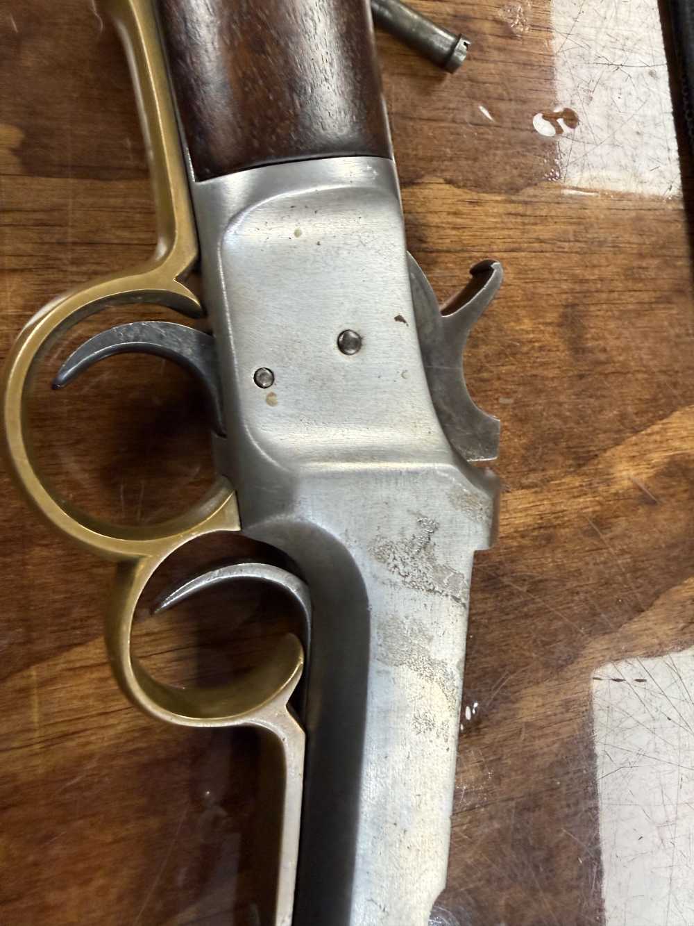 Rare Antique Frank Wesson Single shot 23” barrel .22 Hexagon barrel -img-44