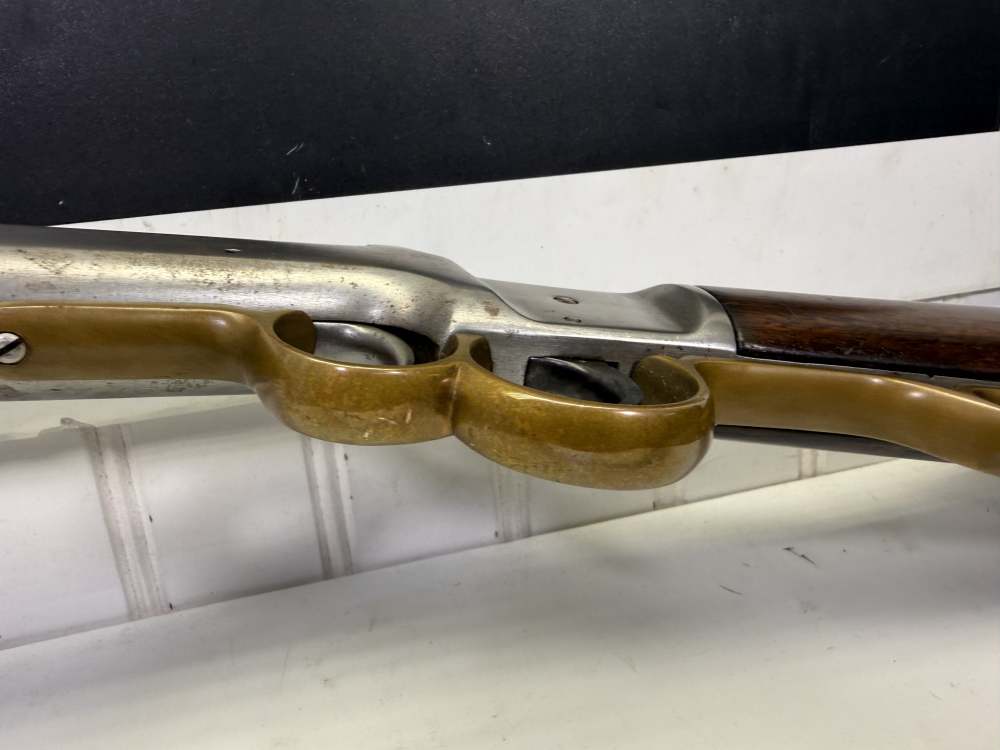 Rare Antique Frank Wesson Single shot 23” barrel .22 Hexagon barrel -img-25