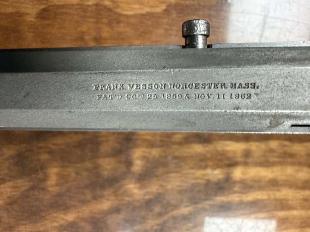 Rare Antique Frank Wesson Single shot 23” barrel .22 Hexagon barrel -img-1
