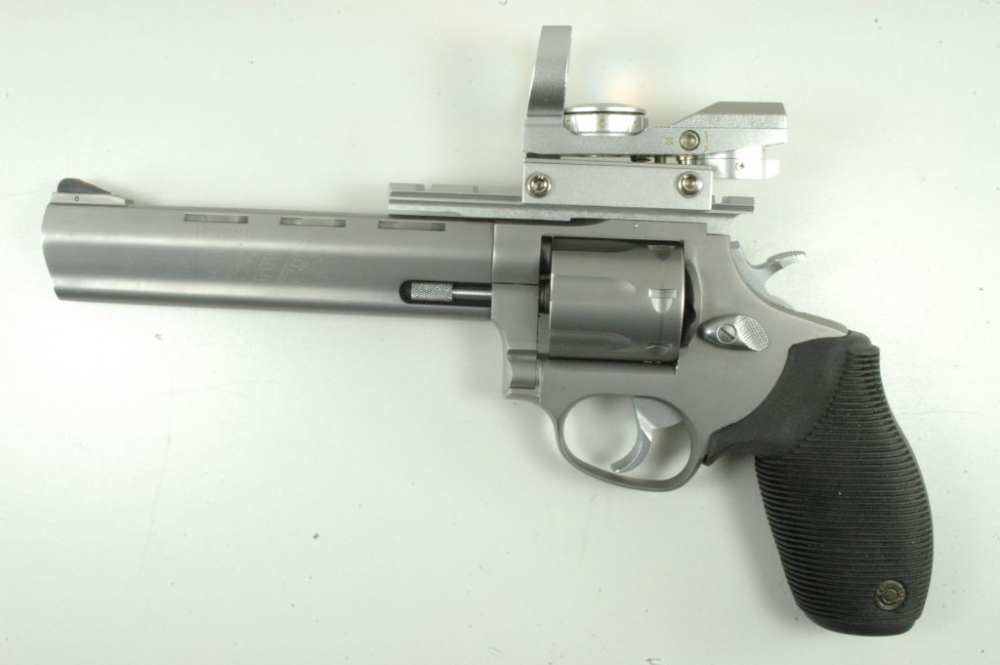 Taurus Model 17 Tracker Revolver, 17 HMR, Stainless, Box, Key, Optic, 2001-img-2