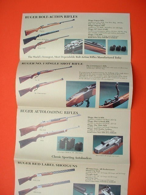 RUGER Ca. 1995 Comprehensive Firearms Line Flyer XLNT !-img-2