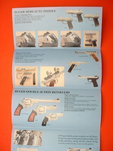 RUGER Ca. 1995 Comprehensive Firearms Line Flyer XLNT !-img-0