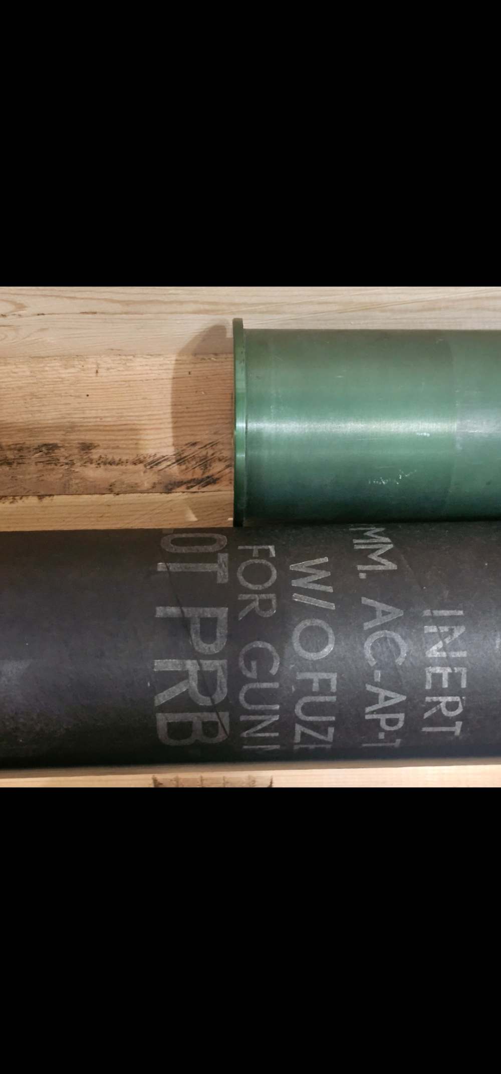 Inert 90mm M517 Cold War Cannon Set 100% All-Matching Crate Brass & Paperwo-img-1