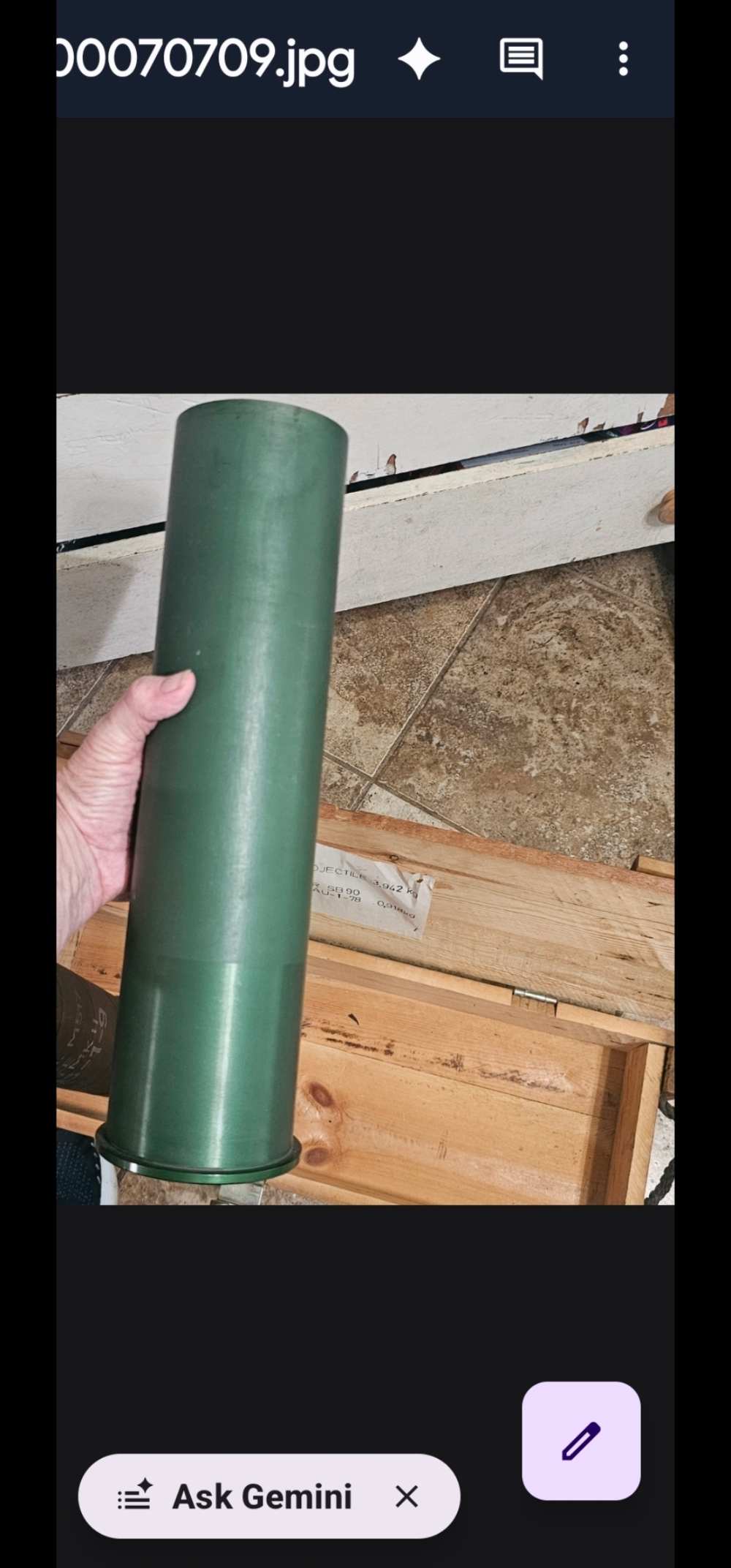 Inert 90mm M517 Cold War Cannon Set 100% All-Matching Crate Brass & Paperwo-img-12