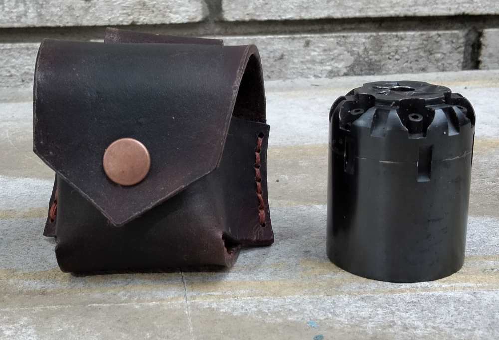 1858 Remington Leather Spare Cylinder Pouch Cowboy Revolver Brown-img-3