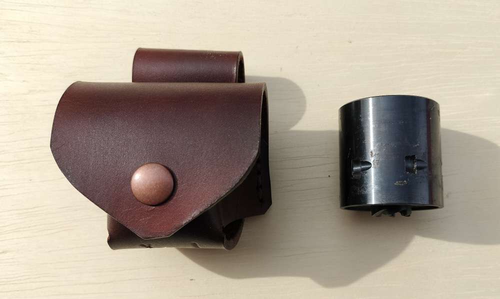 Heritage Rough Rider .22 Leather Spare Cylinder Pouch Cowboy Revolver Brown-img-2