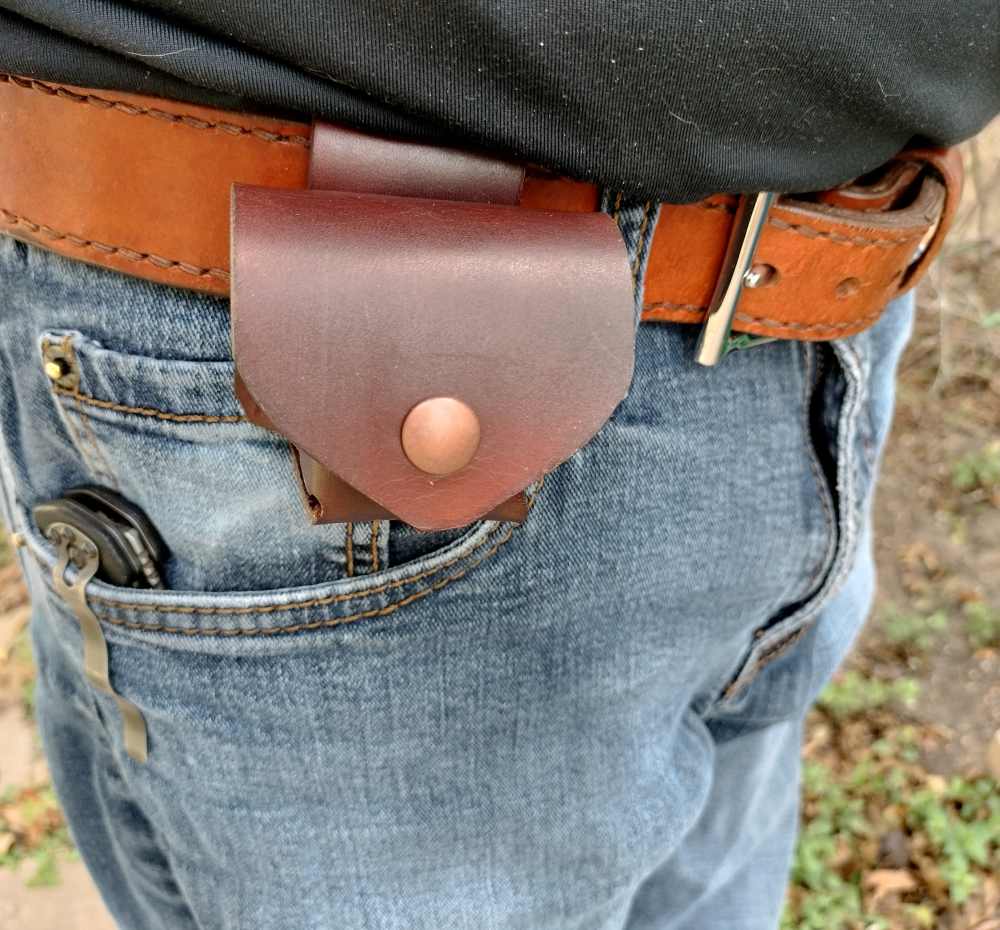 Heritage Rough Rider .22 Leather Spare Cylinder Pouch Cowboy Revolver Brown-img-7