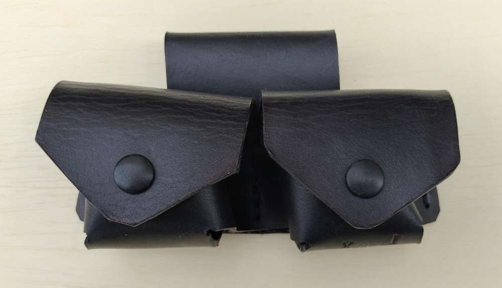Ruger 10/22 Heritage .22 Double Spare Mag Cylinder Leather Pouch Black-img-1