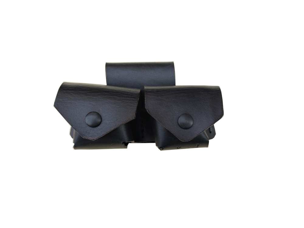 Ruger 10/22 Heritage .22 Double Spare Mag Cylinder Leather Pouch Black-img-0