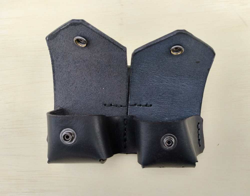 Ruger 10/22 Heritage .22 Double Spare Mag Cylinder Leather Pouch Black-img-6