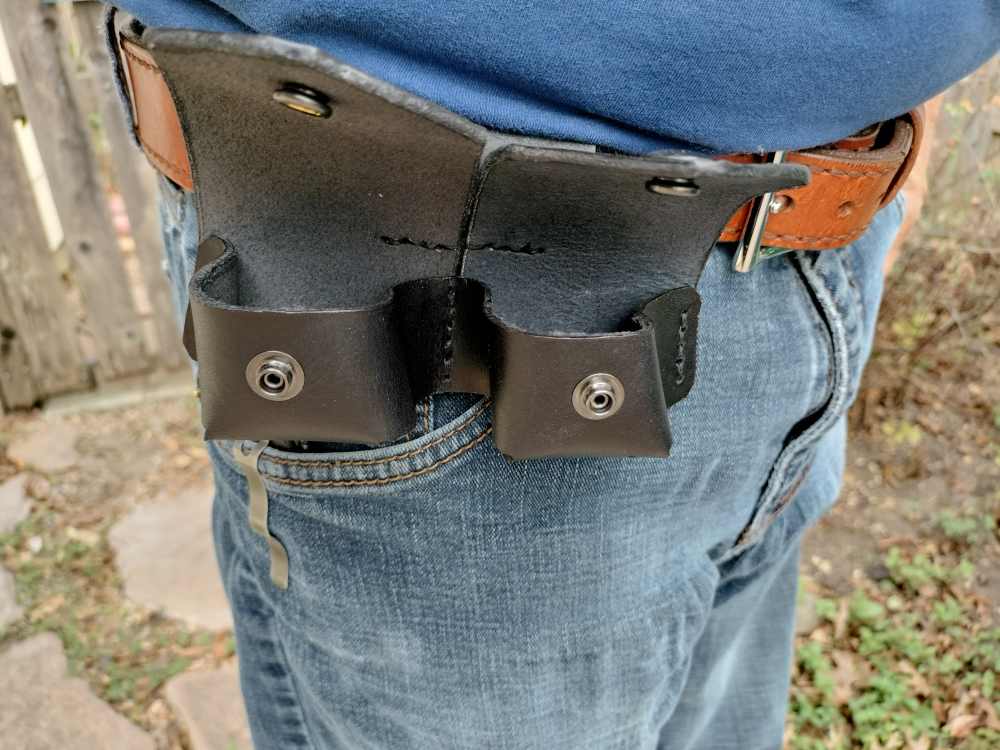 Ruger 10/22 Heritage .22 Double Spare Mag Cylinder Leather Pouch Black-img-7