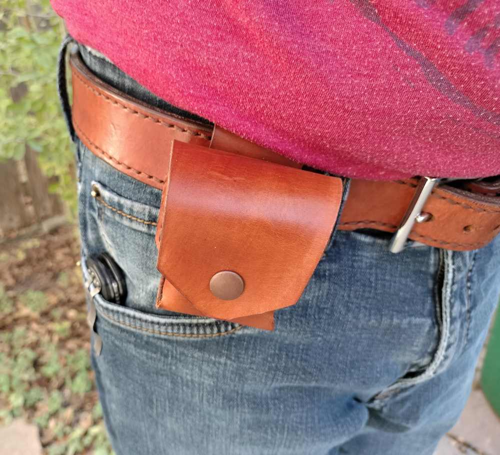 1858 Remington Leather Spare Cylinder Pouch Revolver Golden Brown-img-5