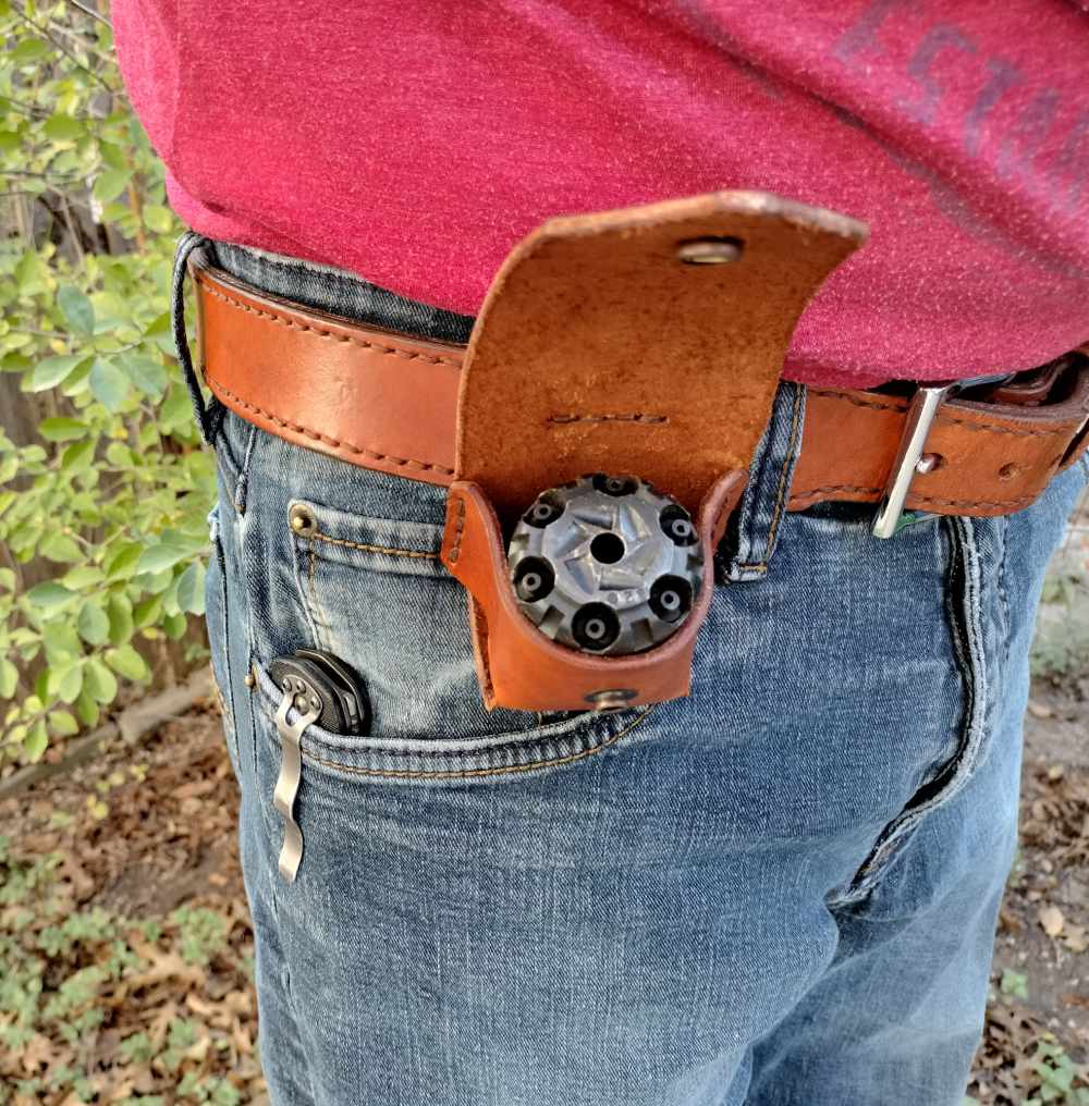 1858 Remington Leather Spare Cylinder Pouch Revolver Golden Brown-img-7