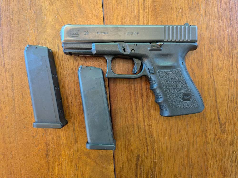 Glock 38 Gen 3 .45 GAP – 2 Mags – Case – 93 Rounds Speer Lawman Ammo-img-1