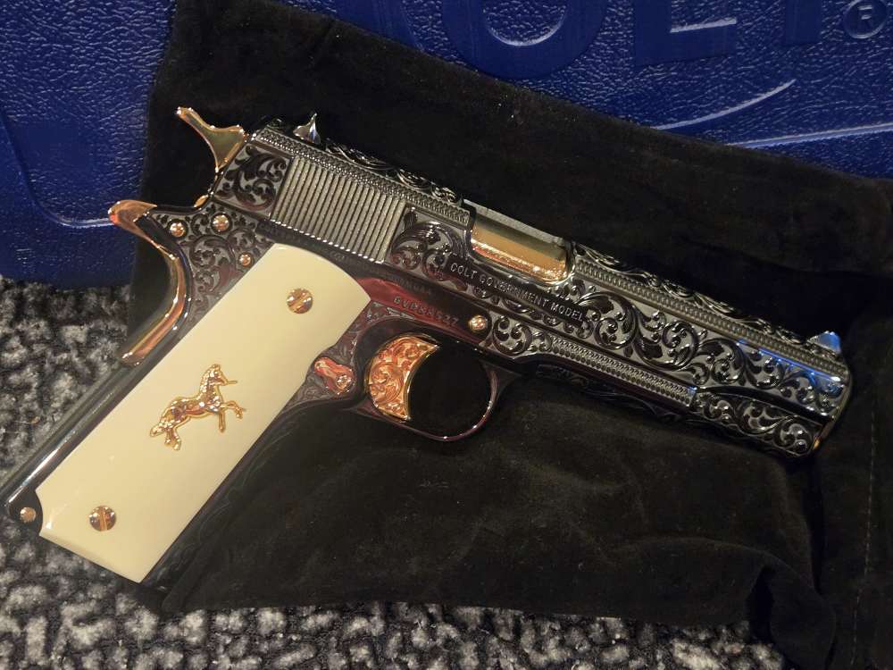 Colt 1911 Classic CUSTOM SHOP ENGRAVED GOLD .45 Limited Rare COLLECTOR-img-7