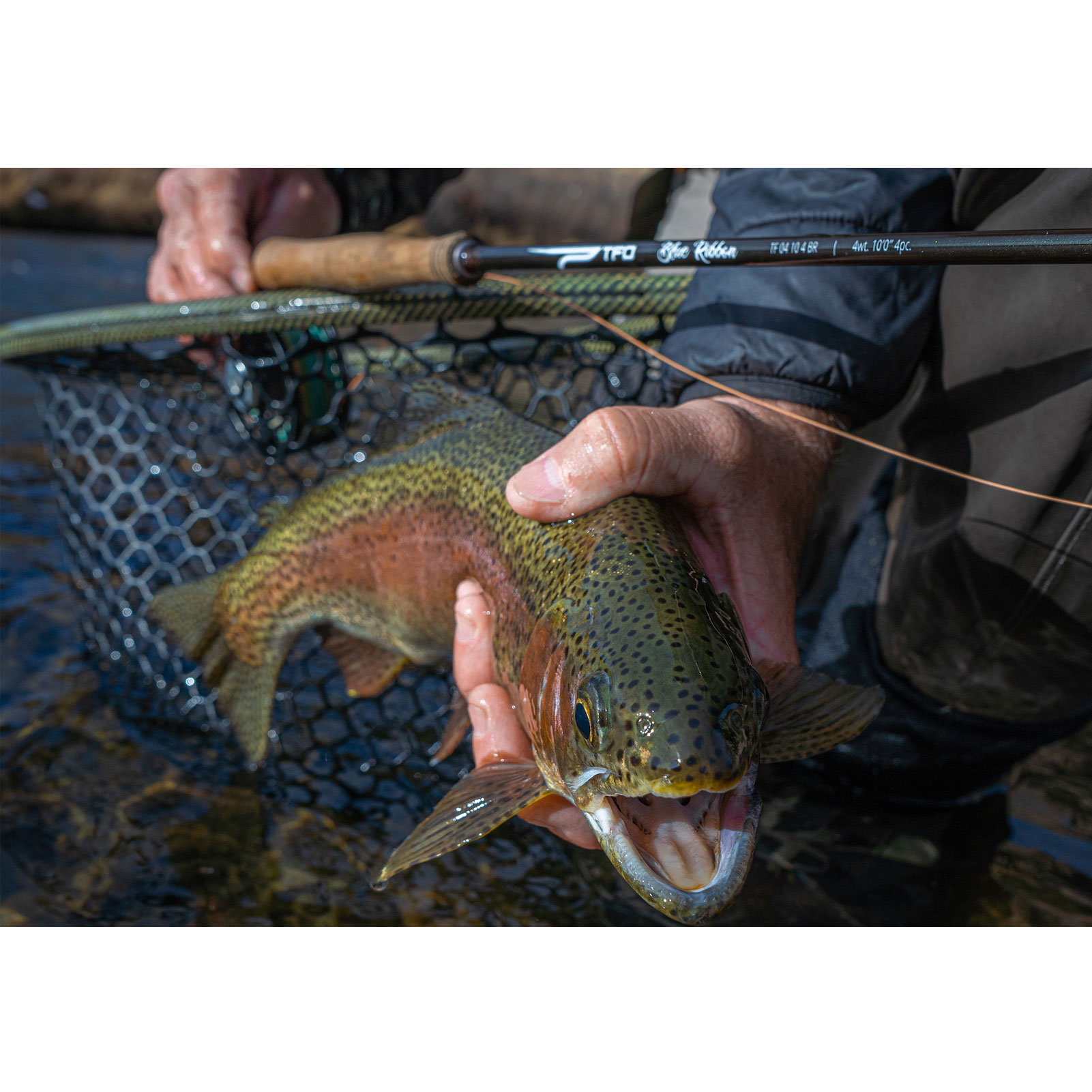 TFO Blue Ribbon 4wt 10ft 4pc Fly Rod with Case (TF-04-10-4-BR)-img-4